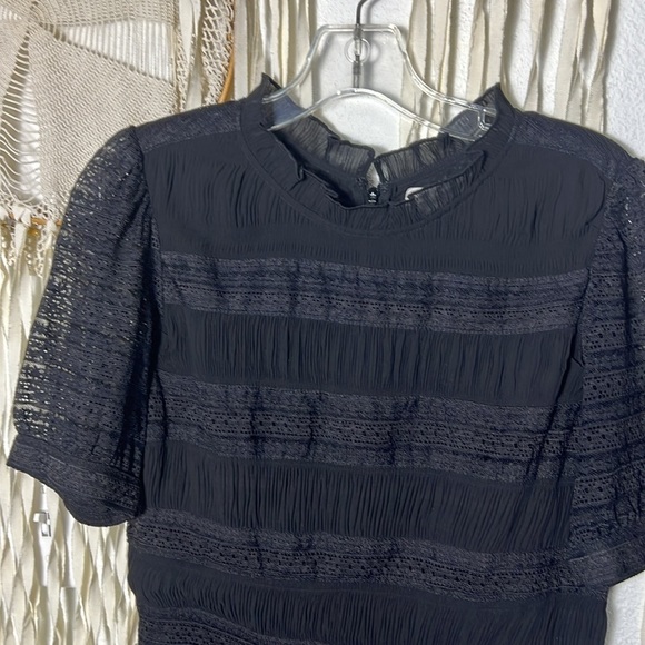 Velvet Black Short Sleeve Lace Dress Size Small - Picture 5 of 12